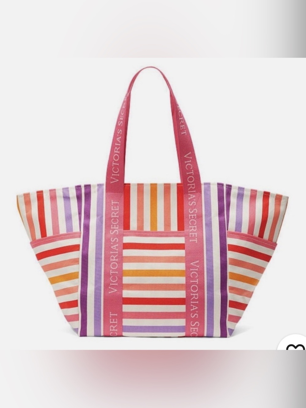 Victoria's Secret Multicolor Stripe Canvas Tote